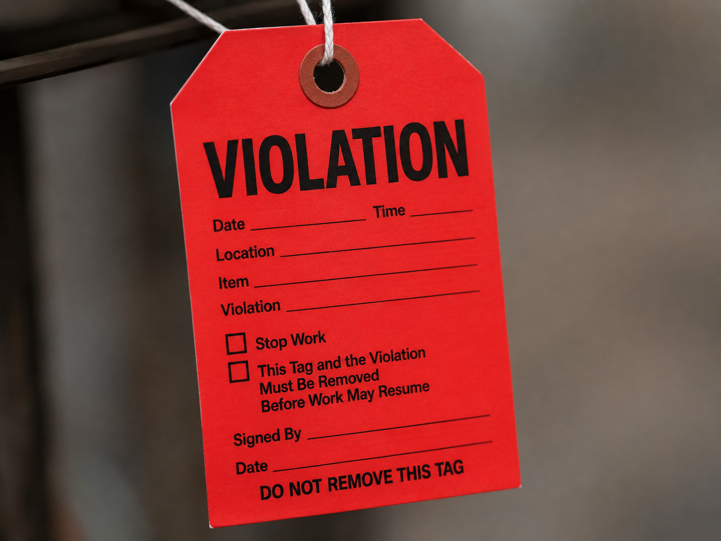 Red Tag Violation & Open Permit Resolution