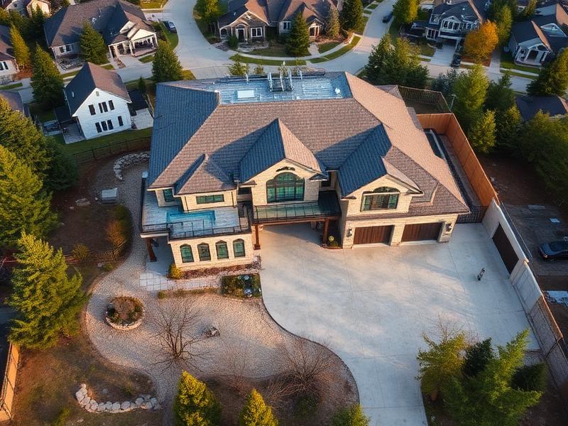 Custom home aerial view